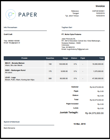 Contoh Invoice Yang Bisa Kamu Pelajari Untuk Memulai Bisnis