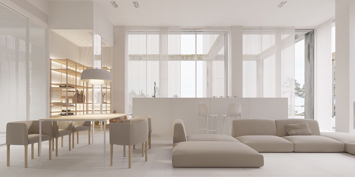 minimalis white brikc living room